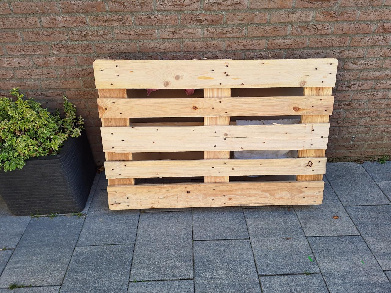 Gratis houten pallet voor de eerste die vandaag erom komt