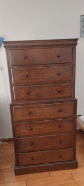 Antieke houten ladenkast