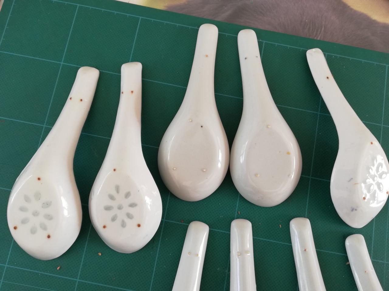 Chinese lepel soeplepel, porselein