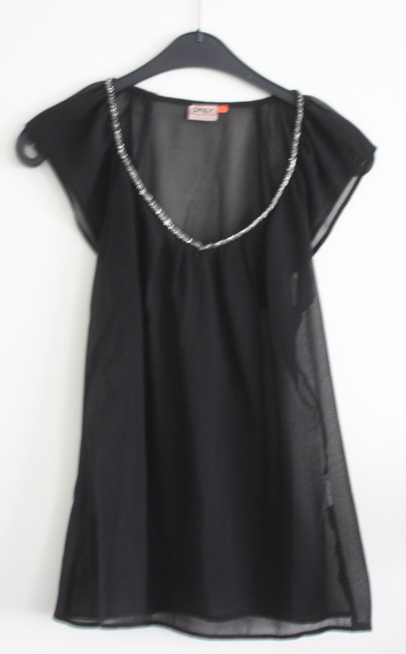 Zwart shirt met glitter rand  maat 36