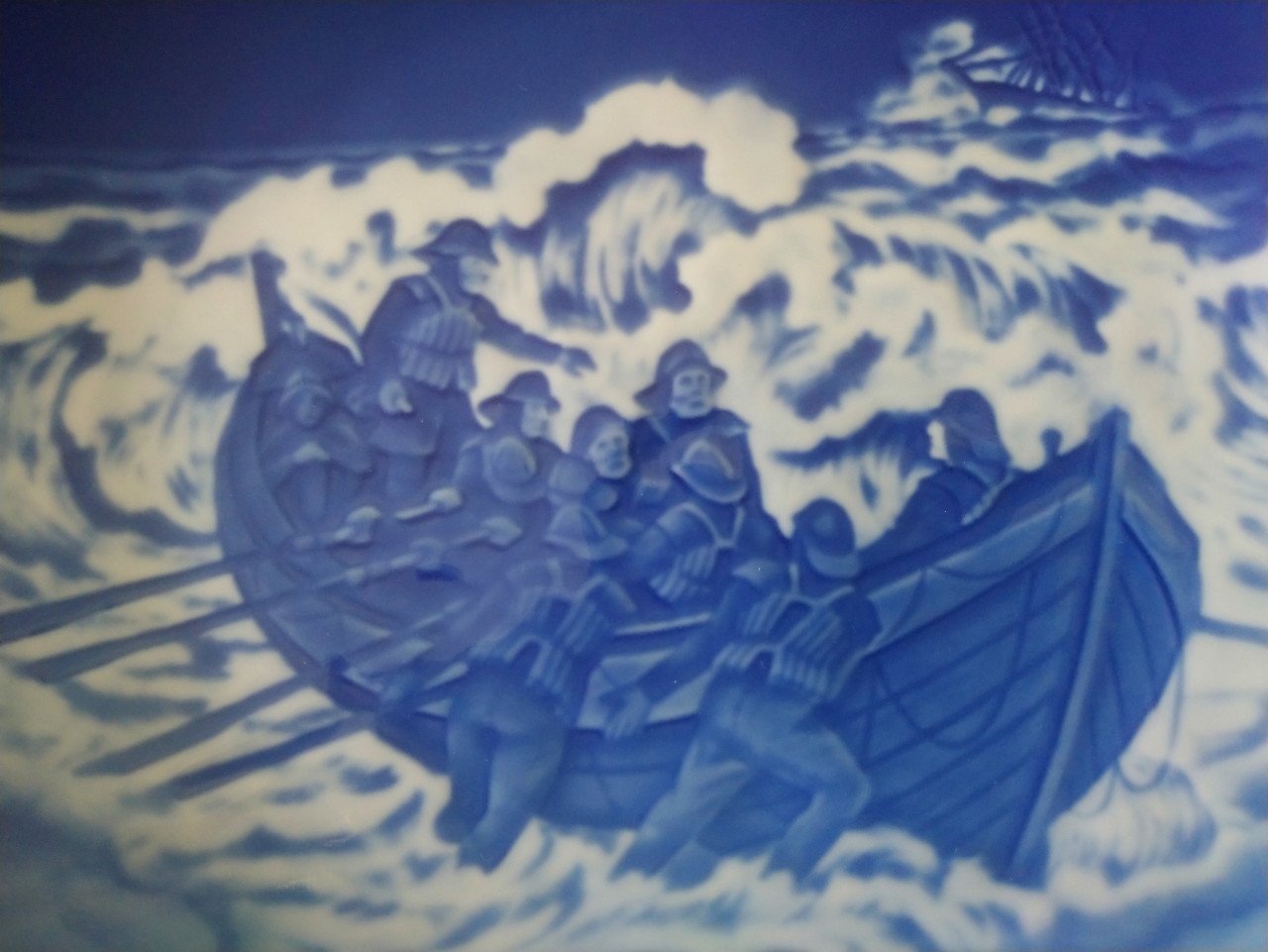 Bing & Grøndahl Copenhagen Porcelain wandbord 1985 Lifeboat at Work