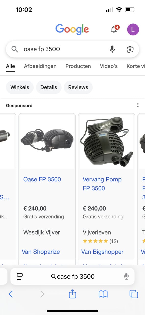 Te koop oase fp 3500 sterke en zuinige Vijverpomp en 3500 lpu