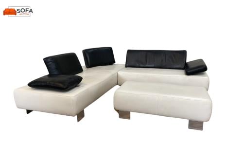 Wit Echtleren Hoekbank – Ruim & Verstelbaar- Gratis Levering NL