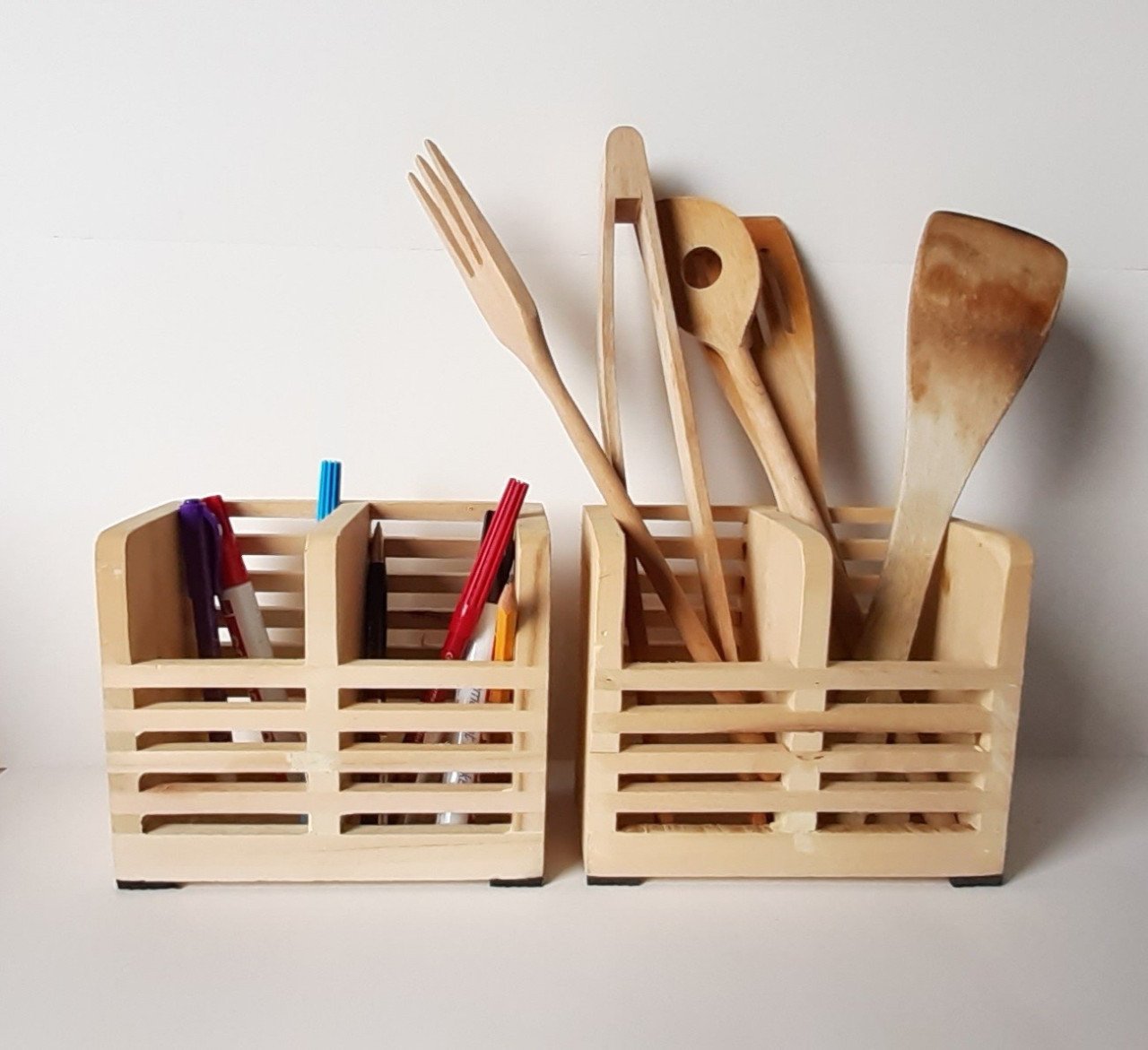 Ikea houten rekje multifunctioneel,  voor bestek, bureaustandaard etc.