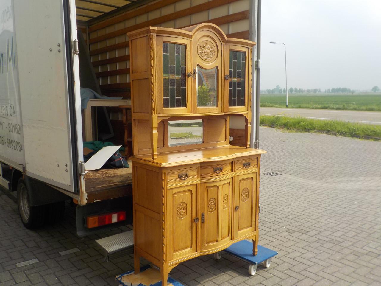 Mooie kwaliteit antiek wandmeubel in goede staat 2 delig