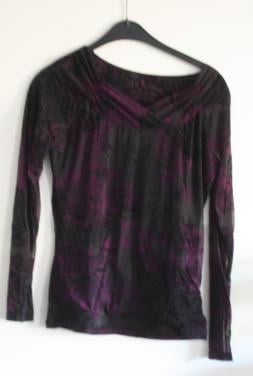 Paars zwarte top  maat 40