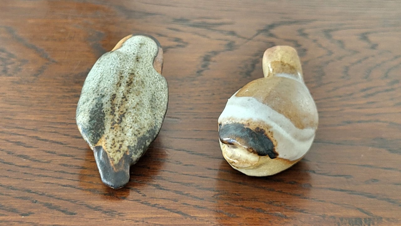 Set vintage vogelbeeldjes Tremar Pottery UK