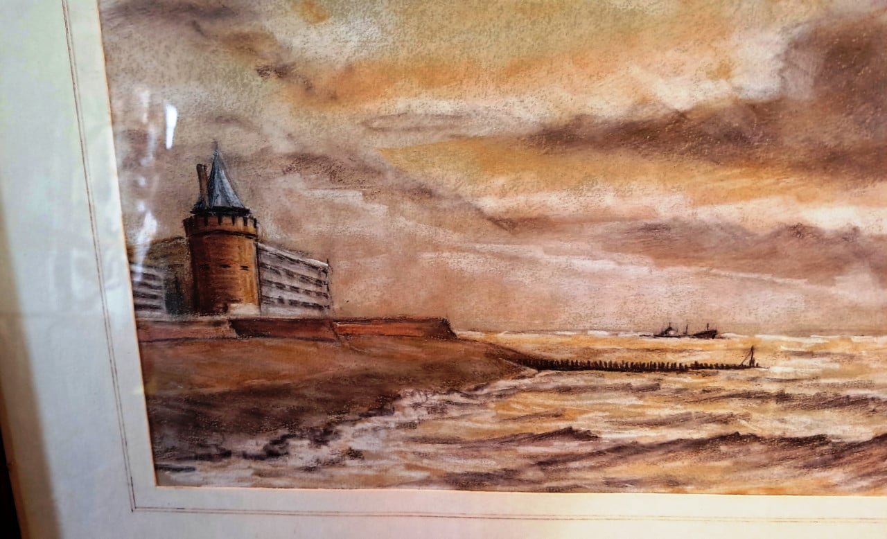 Aquarel gevangentoren Vlissingen