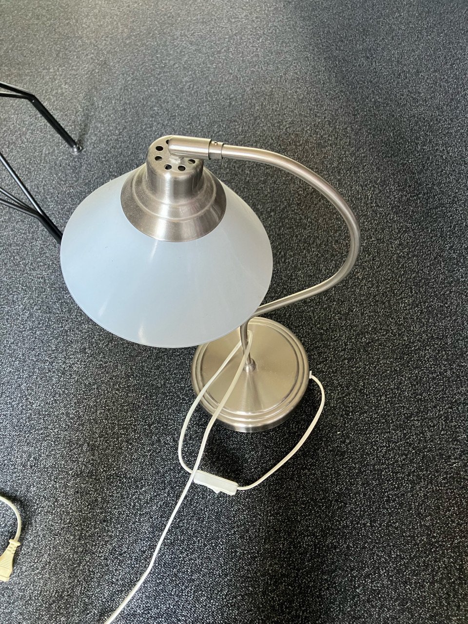 Bureaulamp met glazen kap