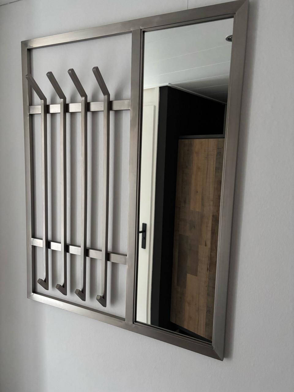 Kapstok met spiegel RVS