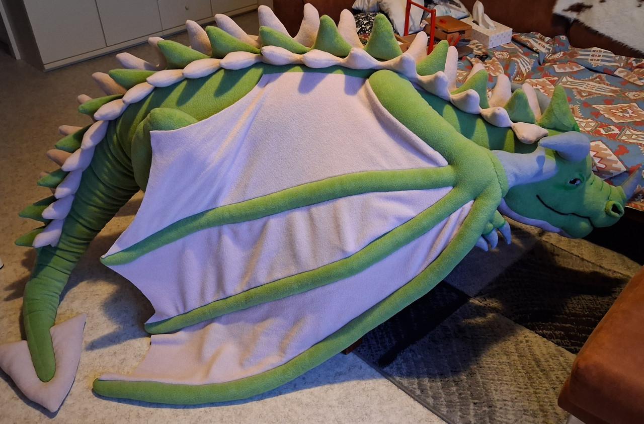 XXL draak 250cm knuffel handgemaakt!