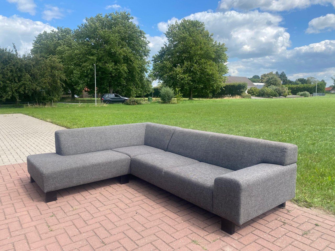 GRATIS LEVERING HEEL NL Moderne Grijs Stoffen Hoekbank
