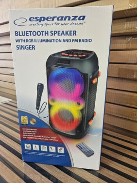 ESPERANZA RGB ILLUMINATED BT SPEAKER FM KARAOKE SINGER