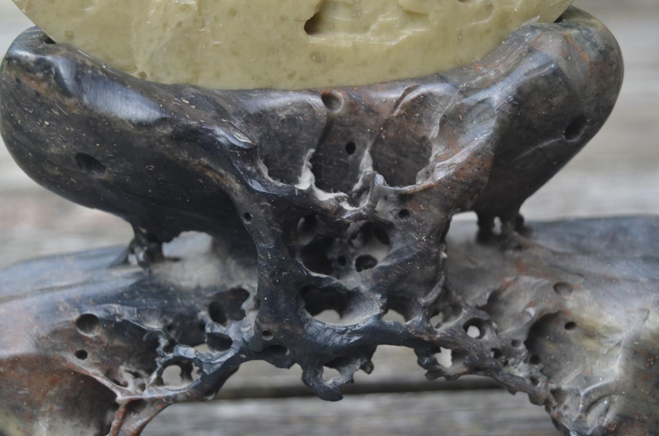 Spekstenen Chinese sculptuur boom en kraanvogel