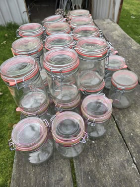 Weckpotten 28 stuks 750 ml incl sluitingen en afdichting