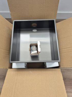 Inbouwkoof (gun metal) met ledverlichting