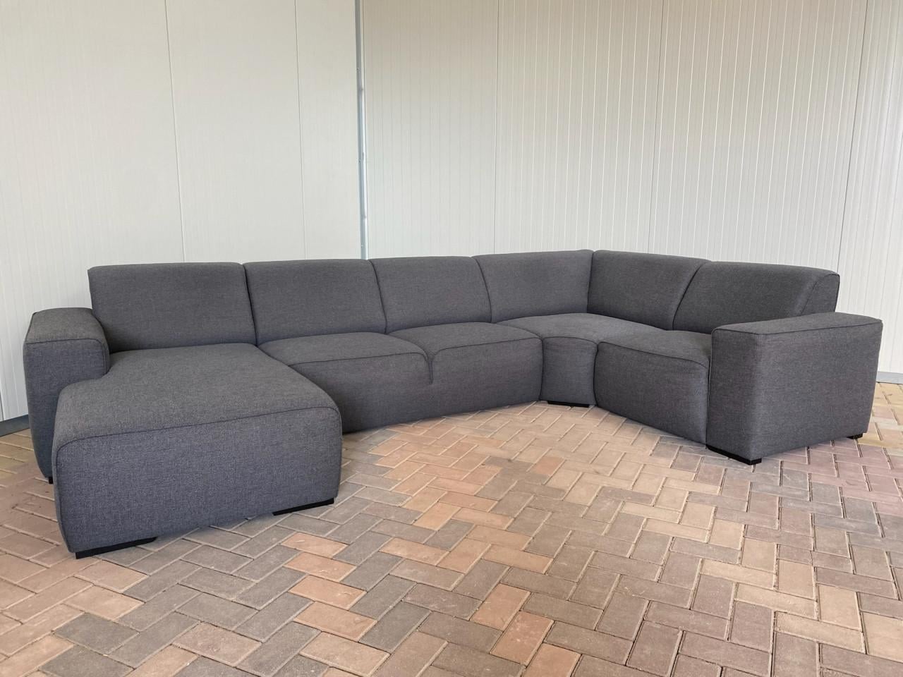 Grijs Stoffen U-Bankstel–Extra Grote Lounge Hoekbank–Gratis Levering