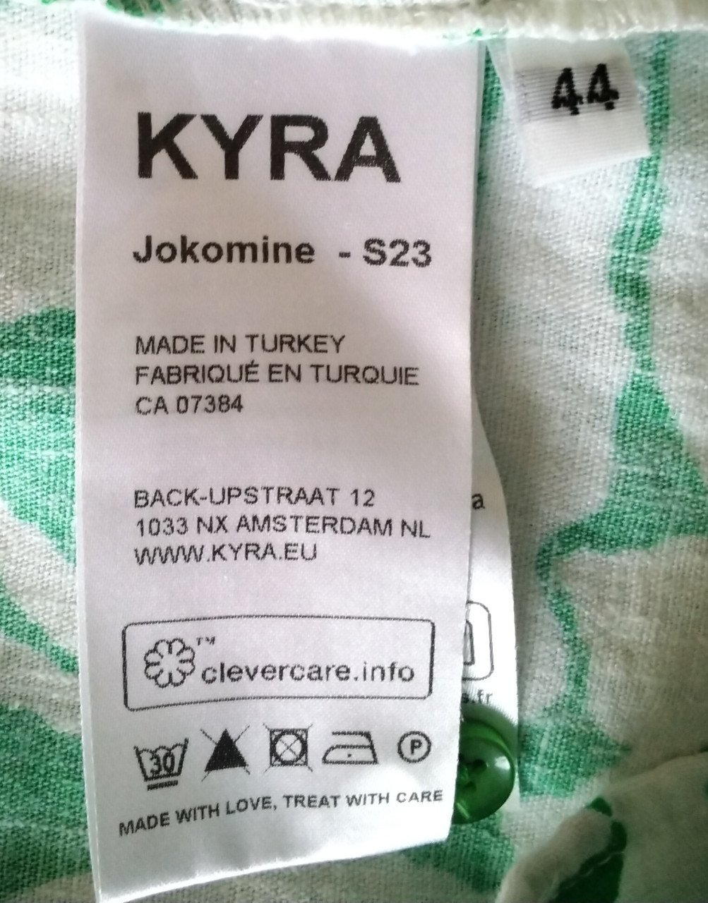 Groen/ witte jurk merk Kyra