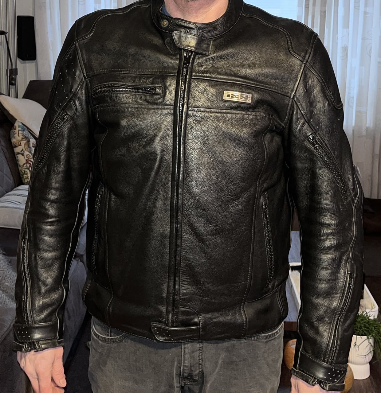 IXS leren motorjas maat 54