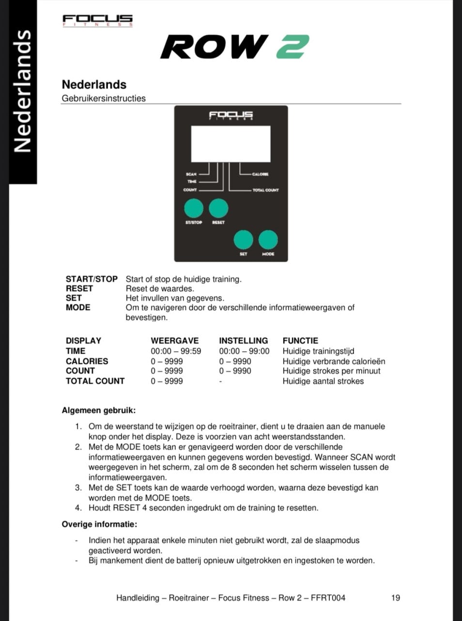 Focus Fitness roeitrainer