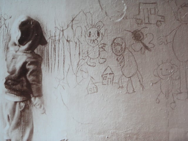 " Children " Prachtig art print op canvasdoek , afmeting 120 cm x 80 cm