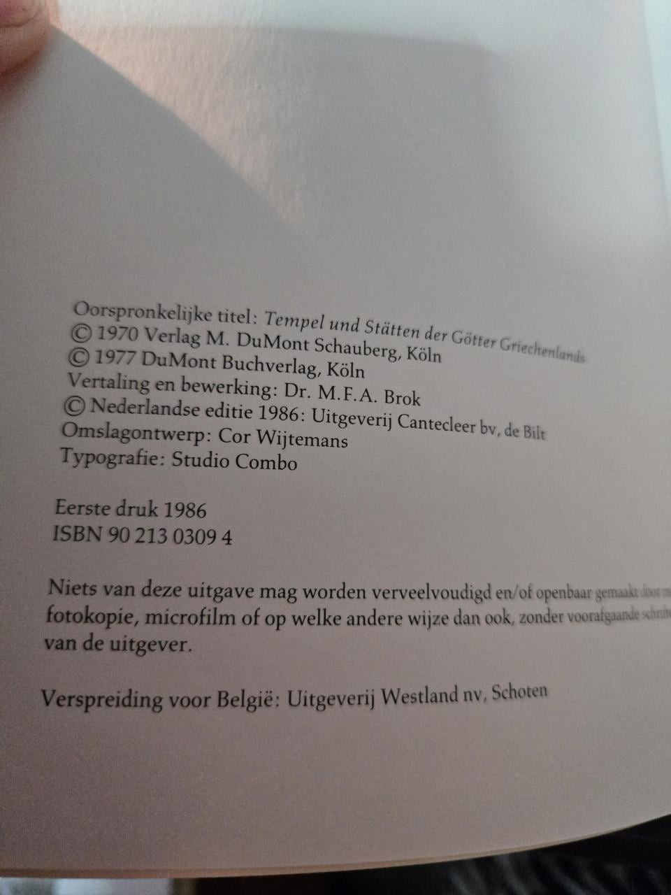 Boek: Griekenland 1986 1e druk Heiligdommen en godensteden
