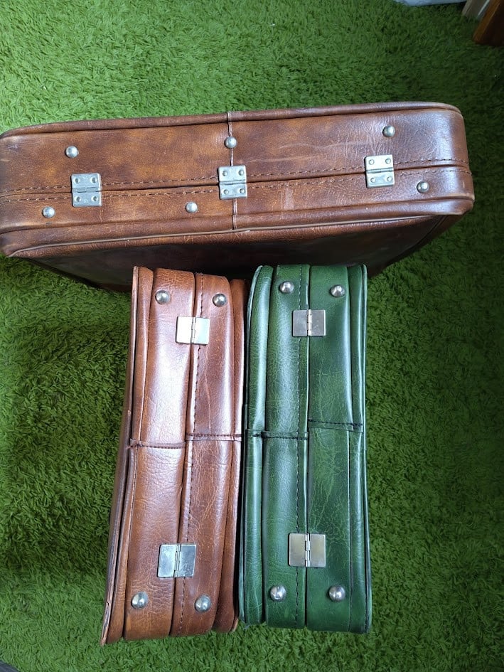 Set lederen koffers