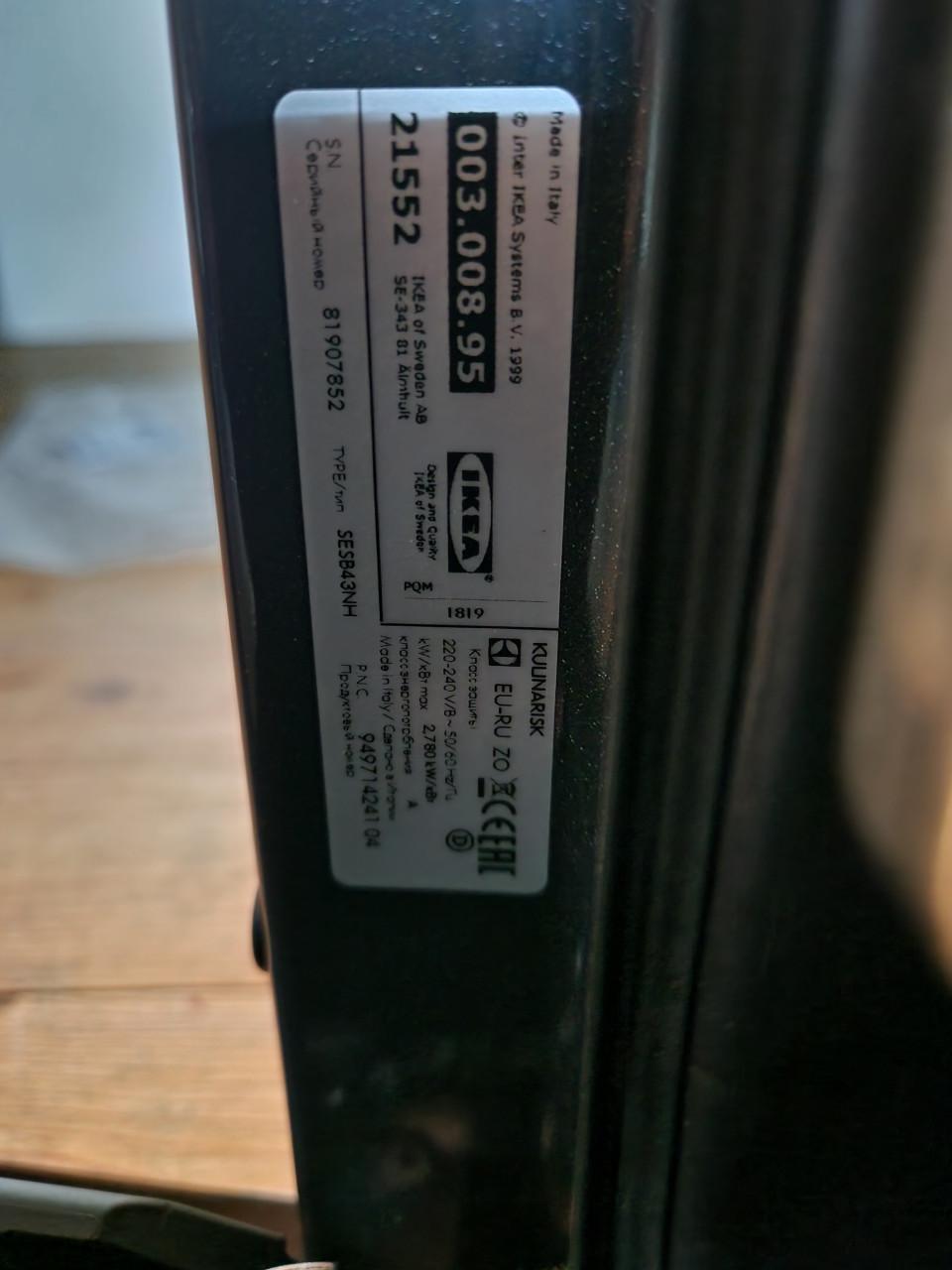 Ikea oven met stoomfunctie. Zo goed als nieuw. Weg=Weg!!