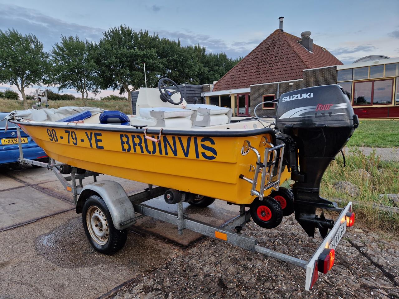 Shetland GH 14 met Suzuki 15 pk 4-takt visboot / consoleboot € 1.850,-