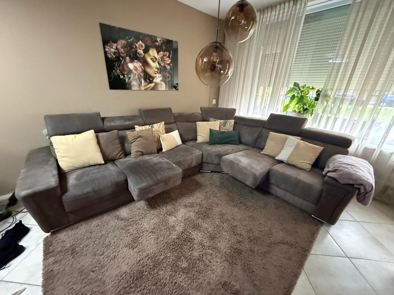 Grote hoekbank bruin