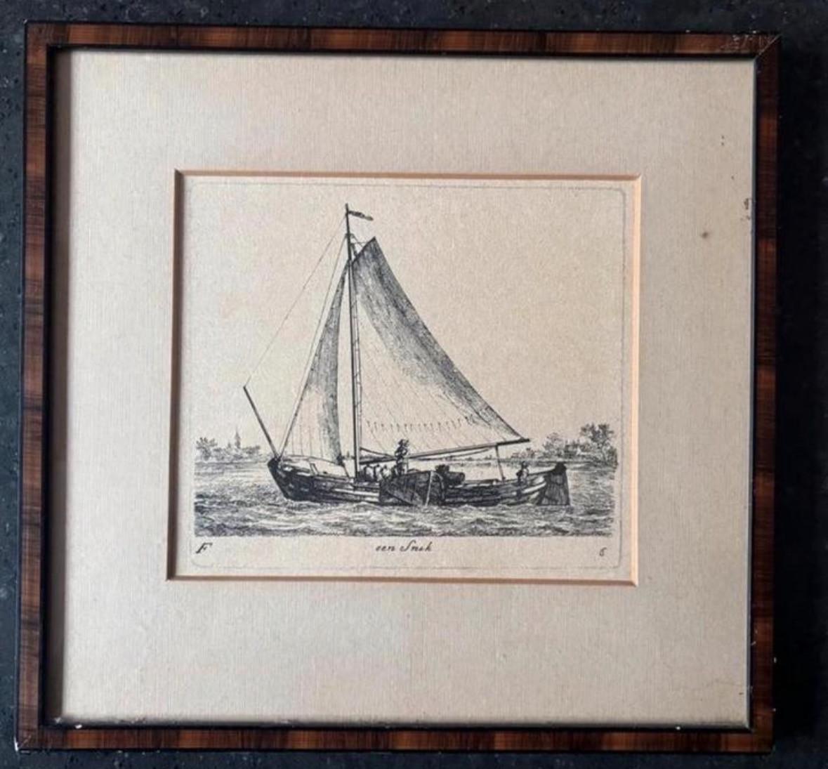 Gerrit Groenewegen - Twee Hollandse vaartuigen