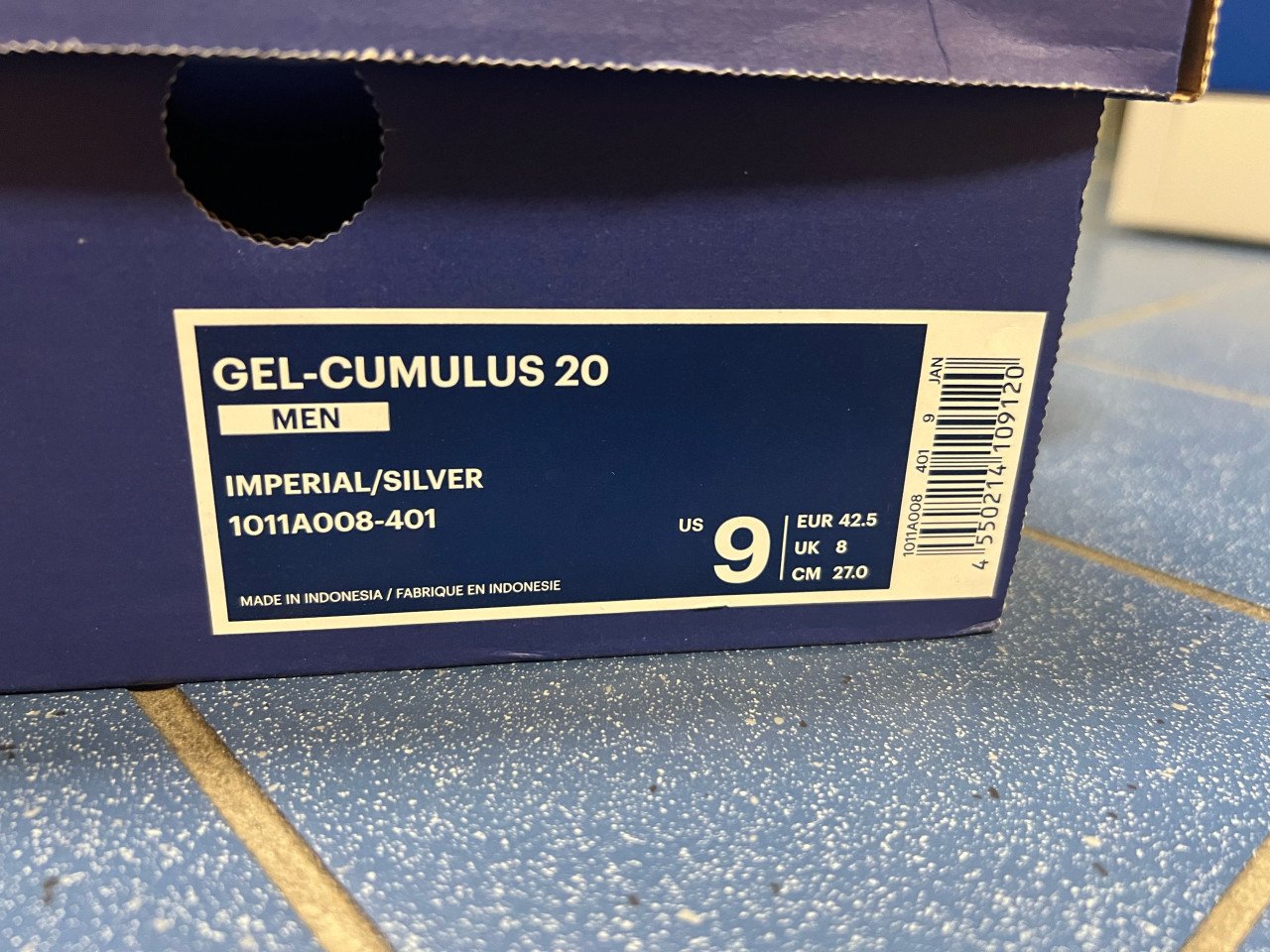 Asics gel cumulus 20 nieuwe hardloopschoenen maat 42,5
