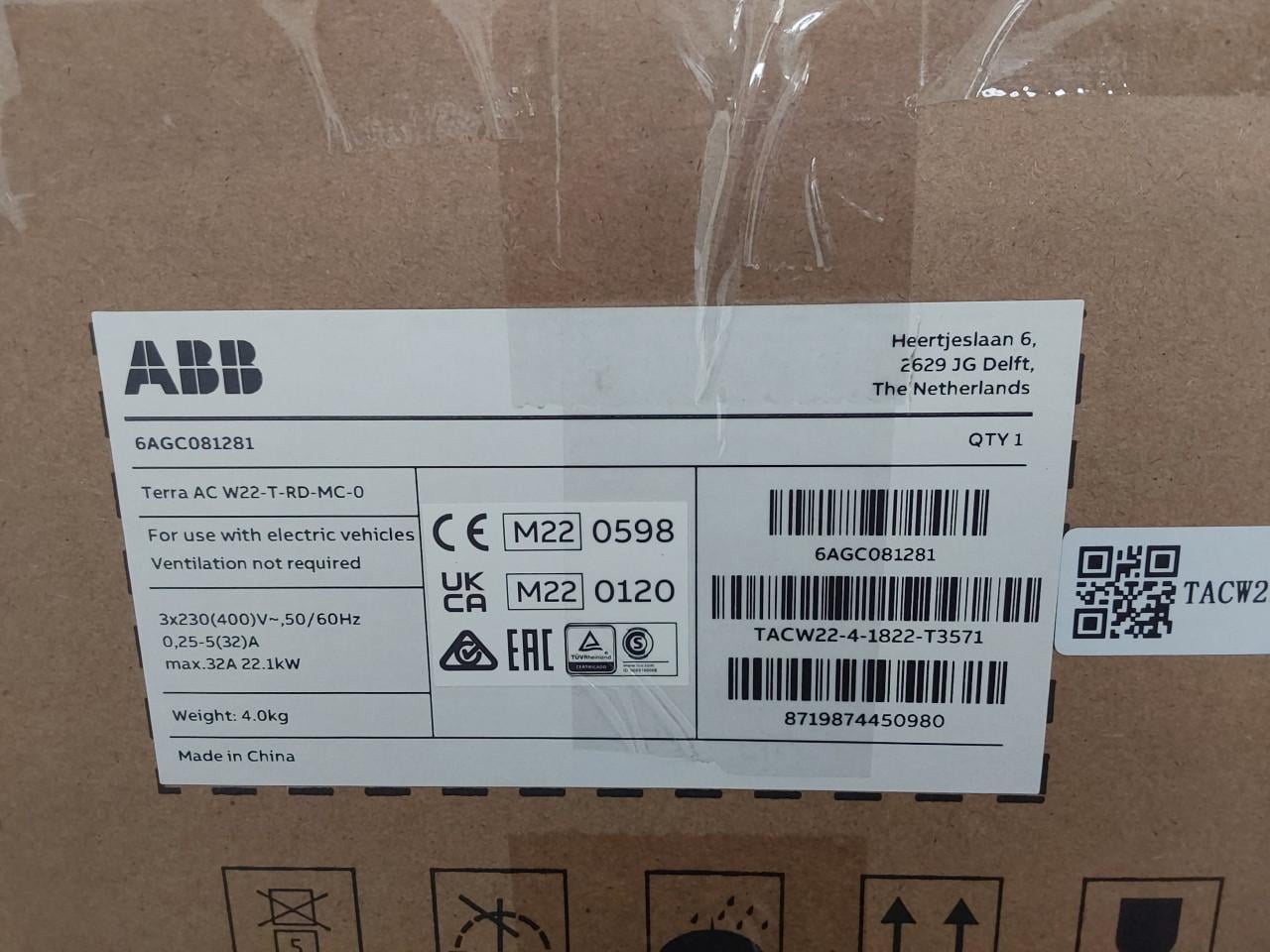ABB laadpaal, 22kW nieuw in doos. Super product.