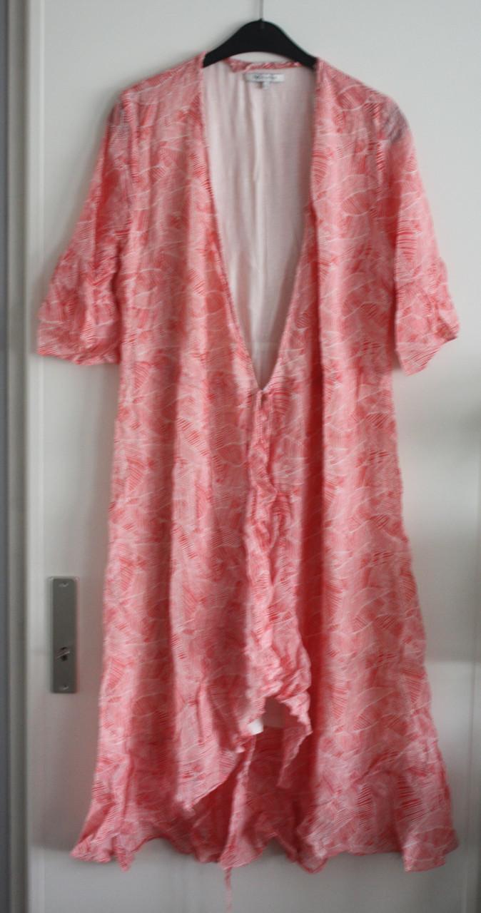 Jurk omslag wit oranje maat L