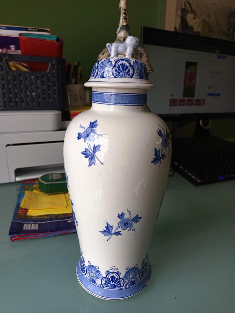 Delfsblauw antieke vaas