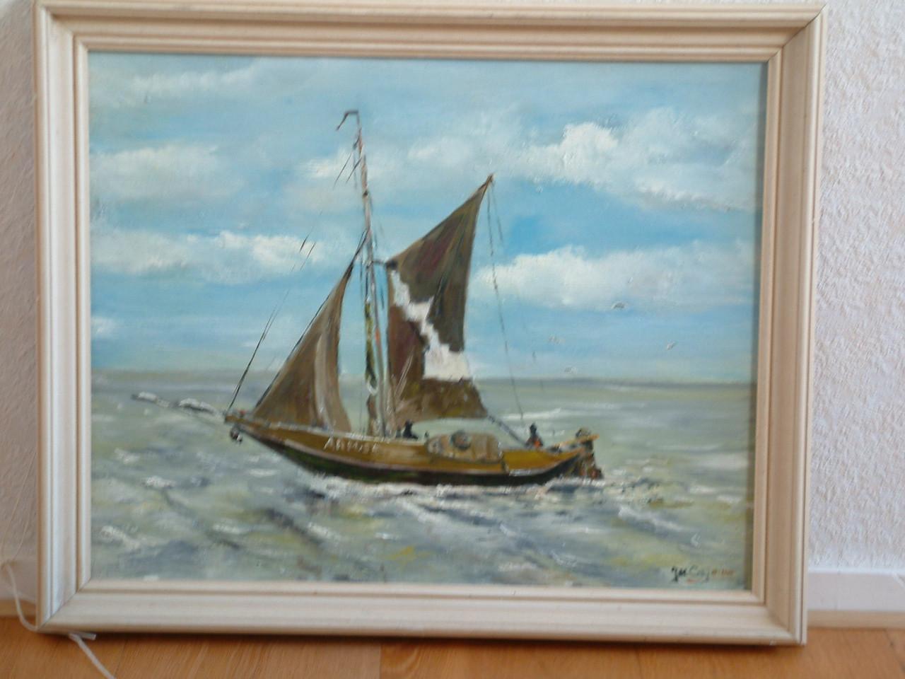 Hoogaars -hengst  oude visserij  schilderijen  Jac Caljouw  Arnemuiden