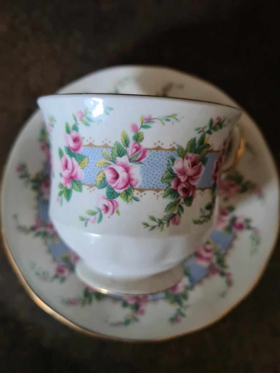 3 stuks vintage Queen Anne theekopjes. Vervaardigd door Ridgway Potteries