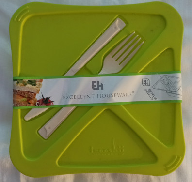 Lunchbox met bestek - nieuw - 4 st verzonden voor €10