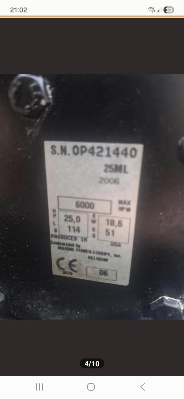 Mercury 25pk 2-takt Langstaart buitenboordmotor op knuppel met schakeling