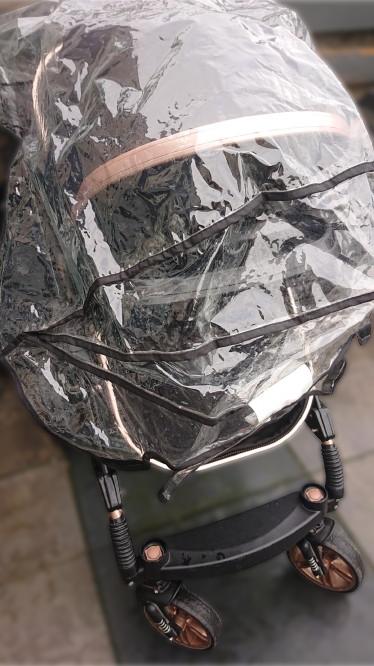 Kinderwagen 3-in-1 zwart/ goudbruin