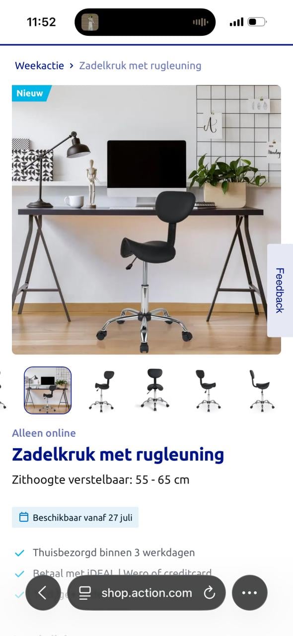 Nieuwe Zadelkruk met rugleuning