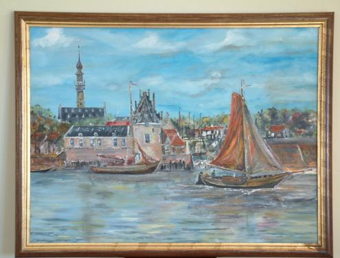 Zicht met oude visserij  en rondvaart op Veere