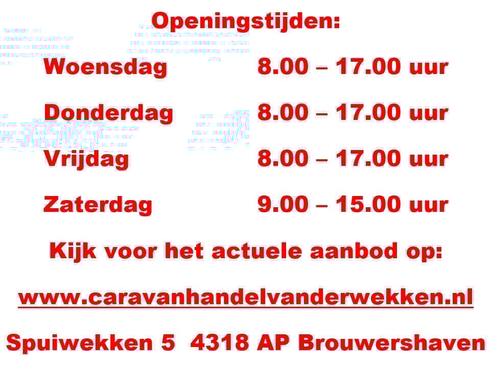 Diverse modellen ATLAS stacaravans met 2 of 3 slaapkamers tot 8 personen
