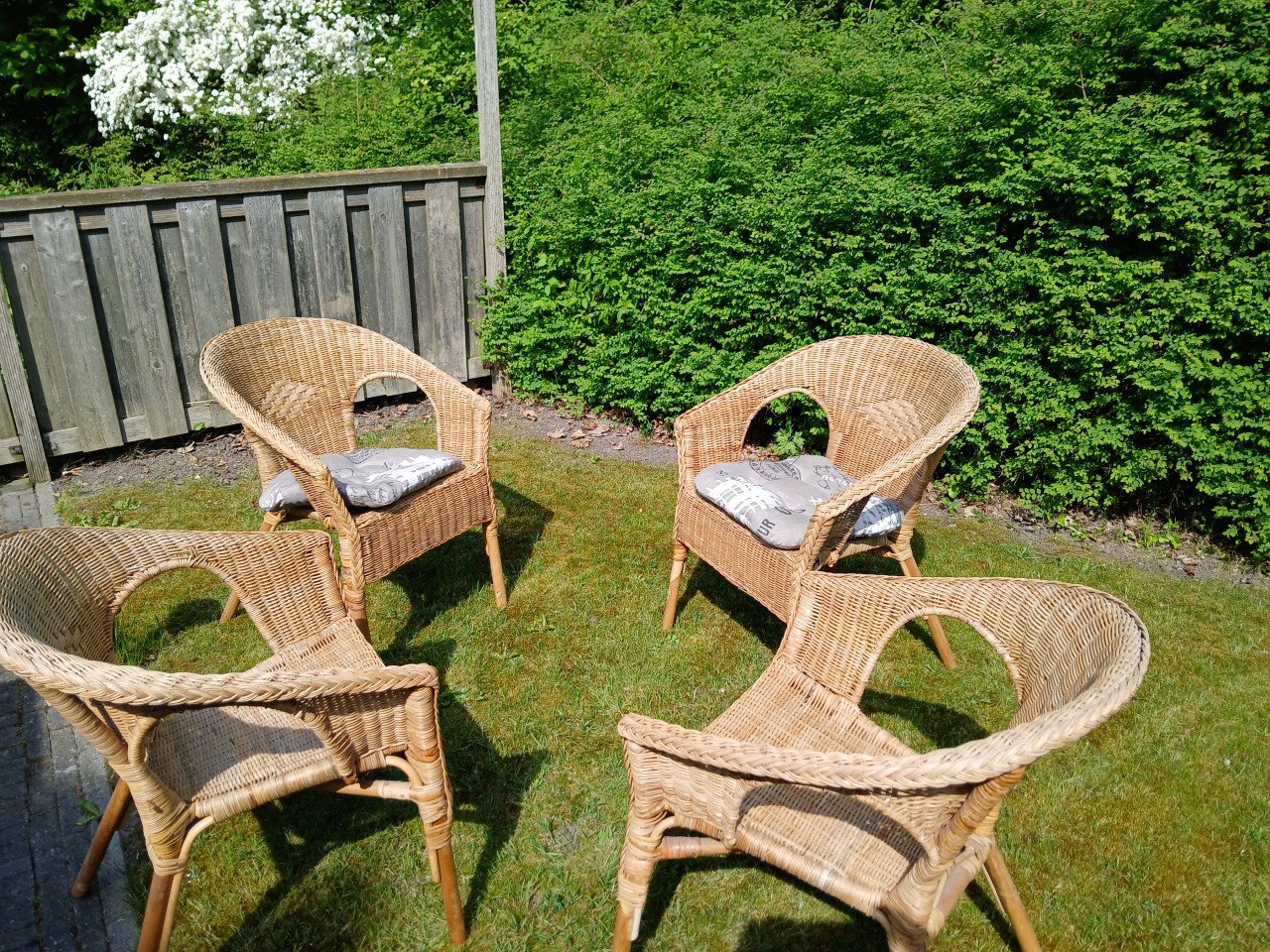 4 rieten stoelen