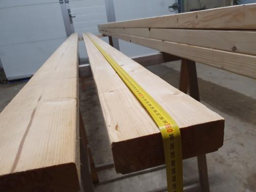 5 nieuwe vurenhouten balk totaal 18 Meter