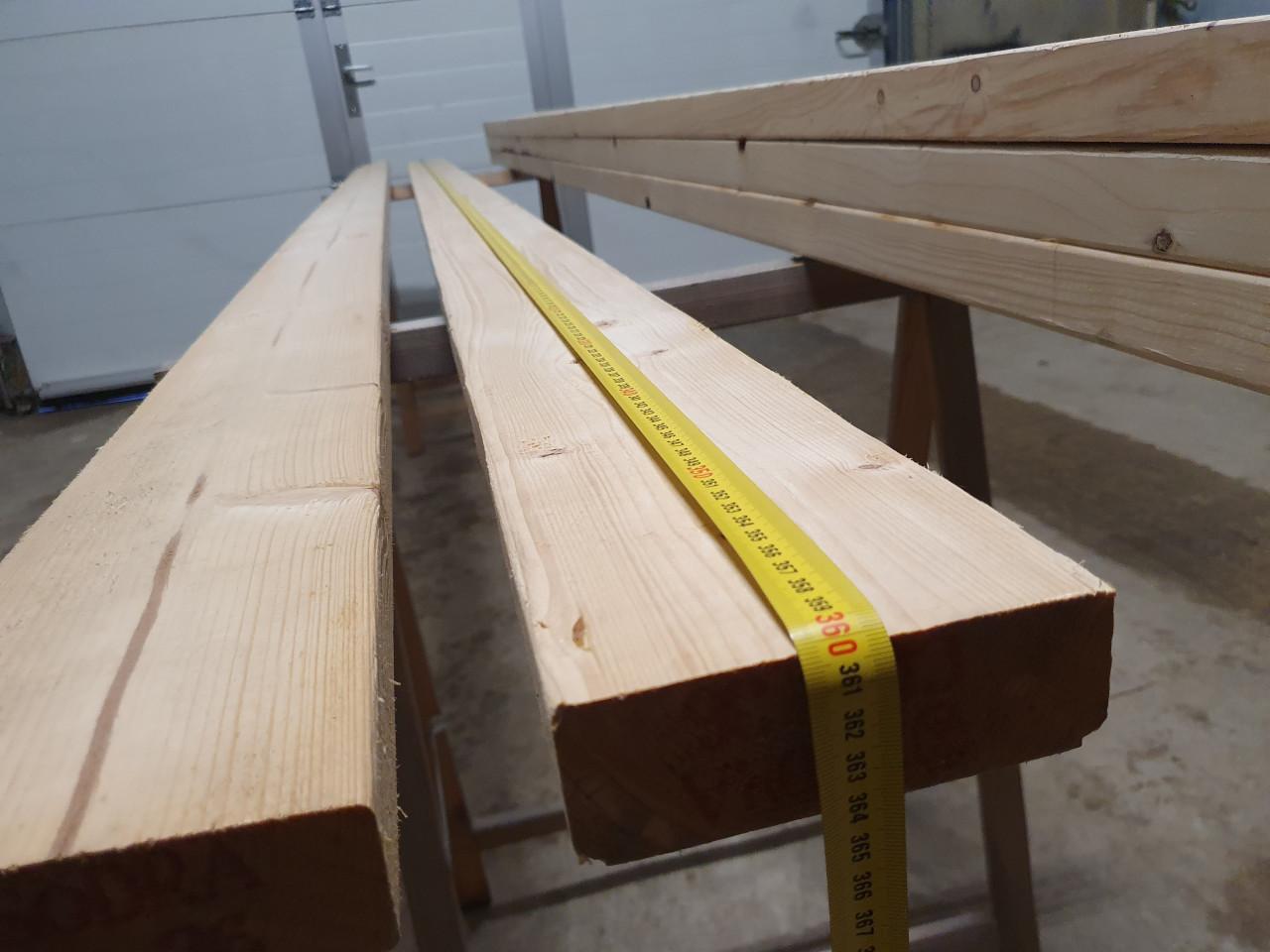 5 nieuwe vurenhouten balk totaal 18 Meter