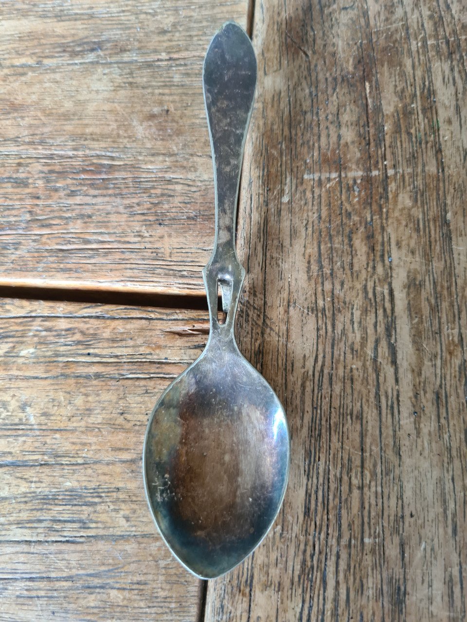 Zilveren jam / honing lepel met 4 stempels