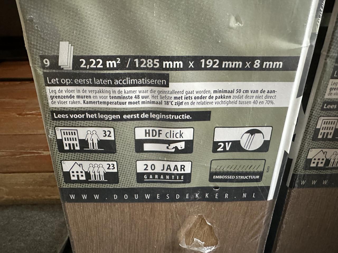 Laminaat 10m2 + ondervloer gratis afhalen