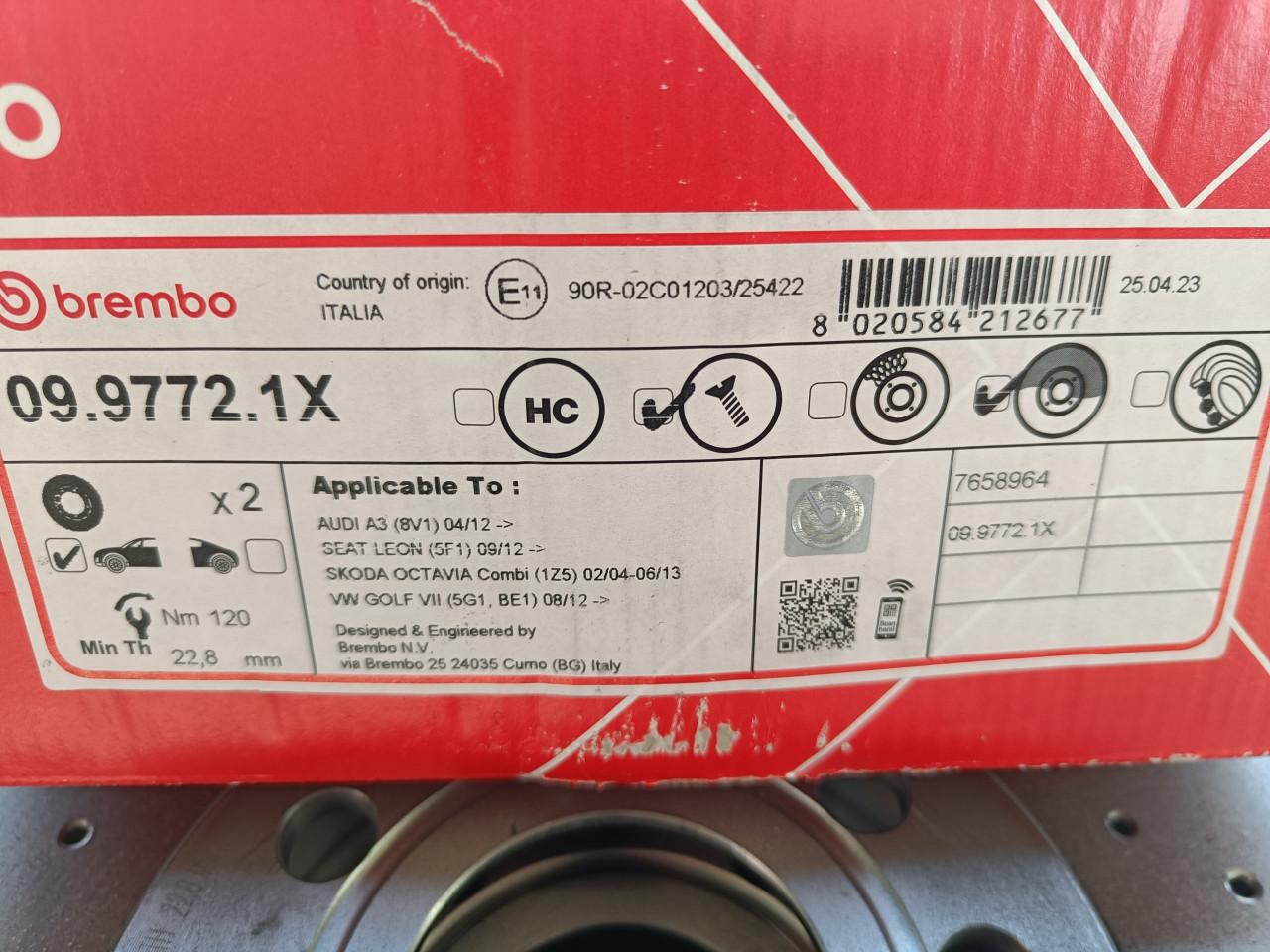 Set remschijven Brembo Audi Seat Leon, Skoda Octavia Combi, VWGolf Cupra