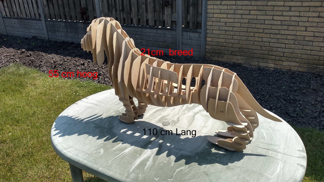 Te koop puzzel van een Teckel.